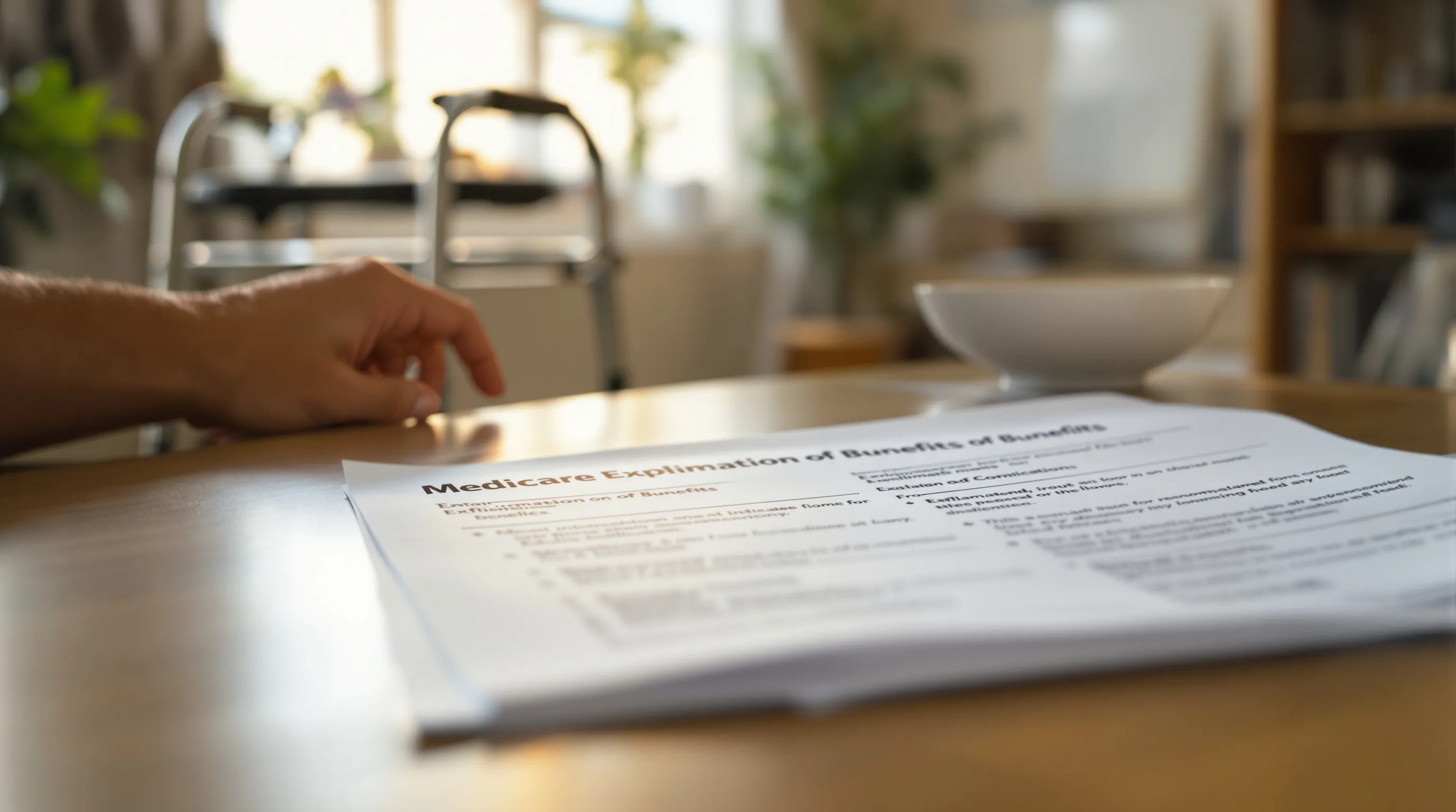 Medicare Explanation of Benefits document for a DME walker claim