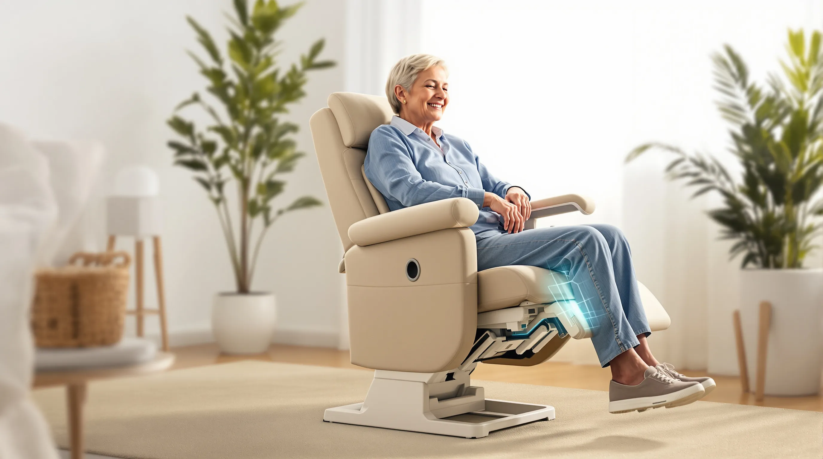 Medicare-covered seat-lift mechanism inside a power lift recliner