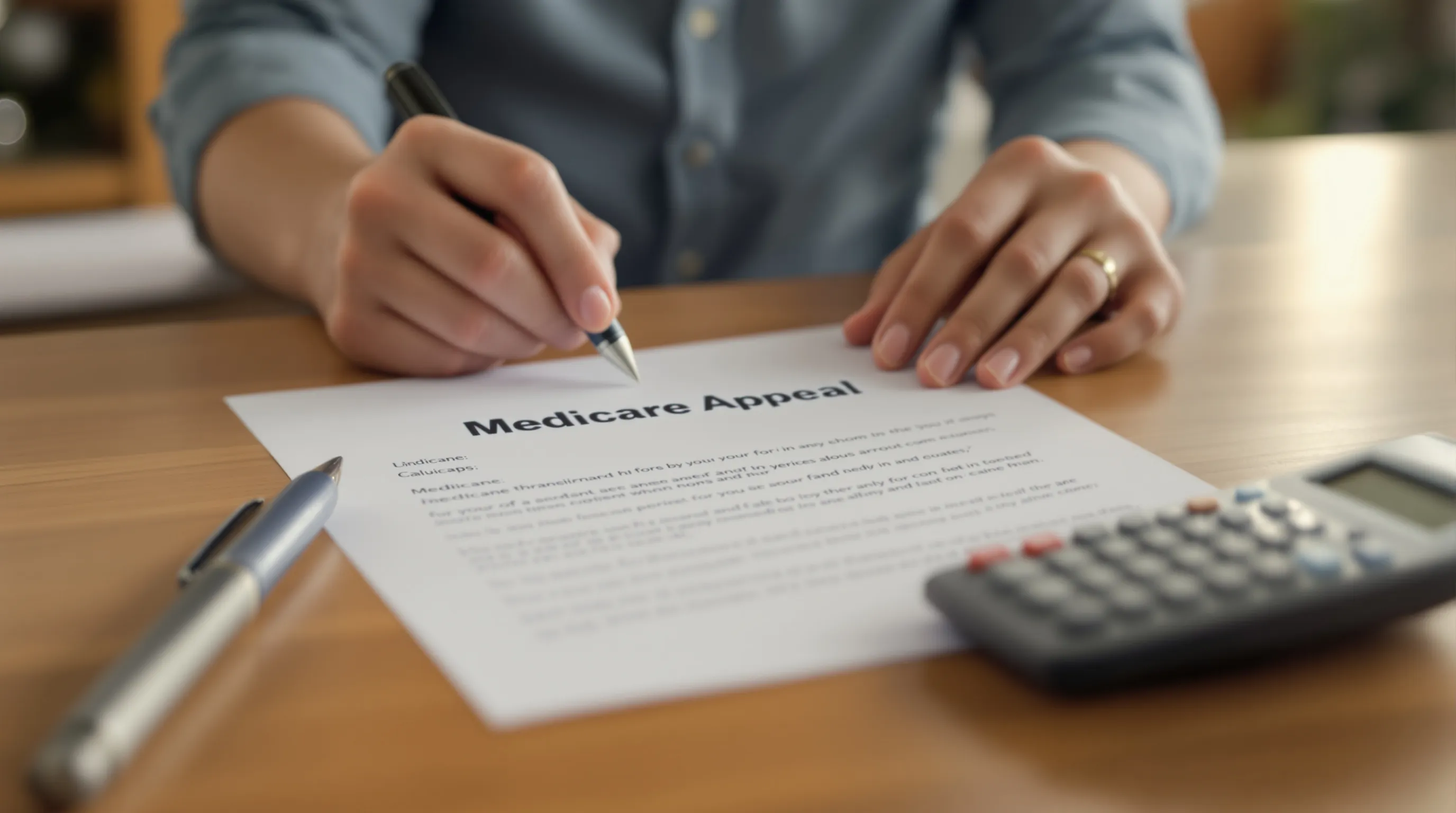 Medicare appeal letter with cost calculation notes