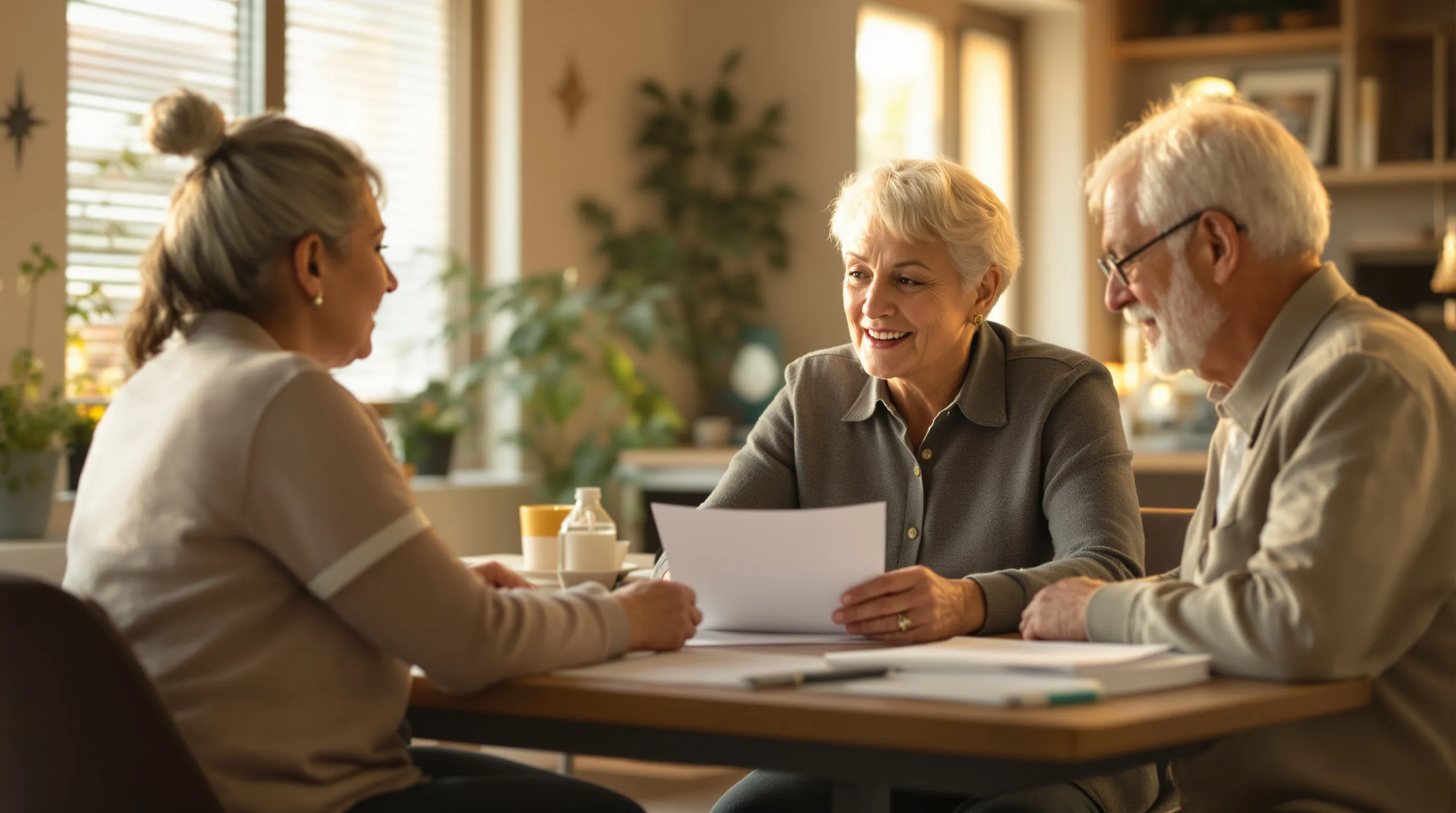 Oklahoma MAP Medicare counselor helping a senior couple review their Medicare plan options