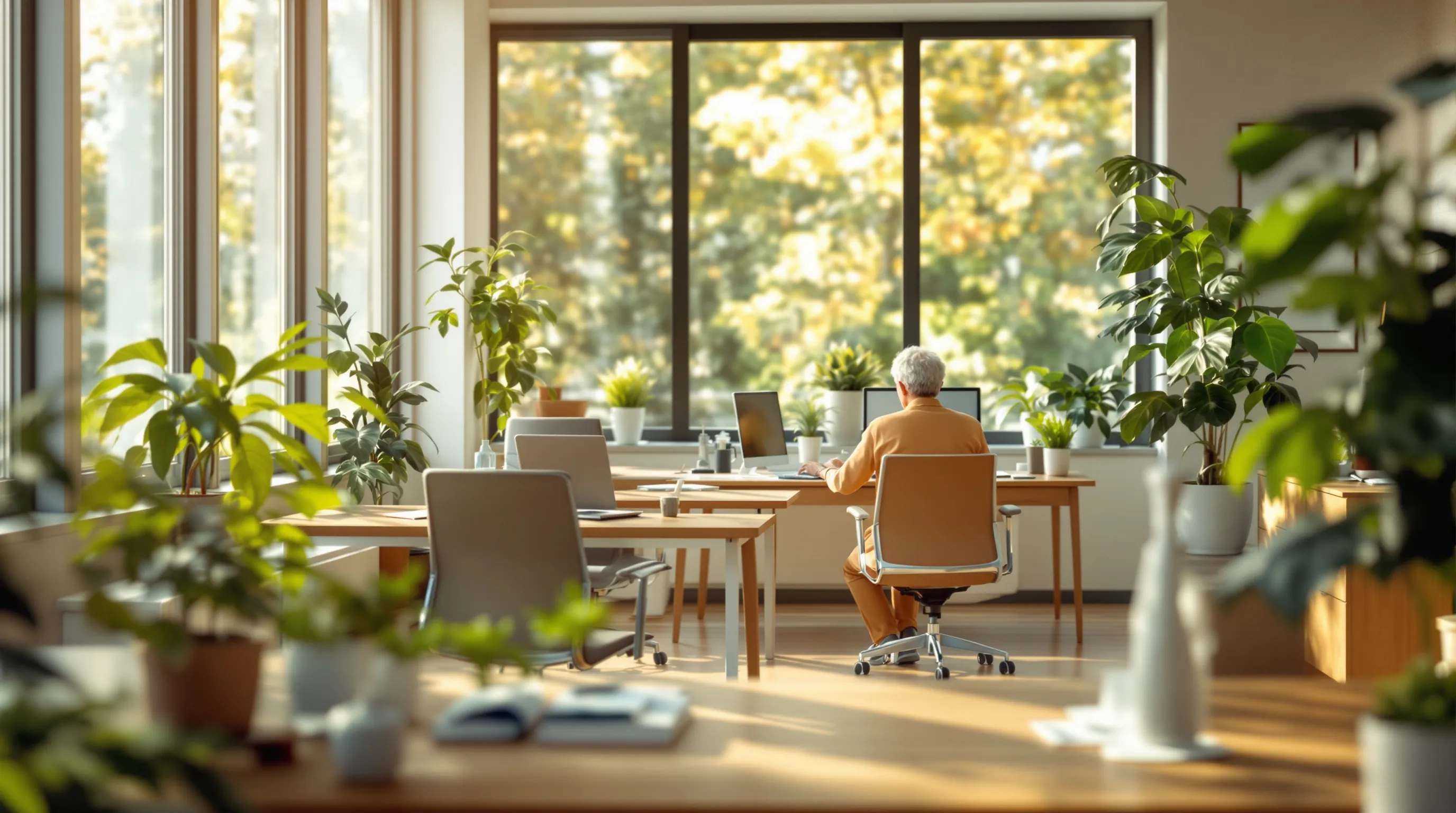 A SHIP counselor helping a Medicare beneficiary compare plans during open enrollment